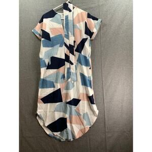 Colorblock Pattern Dress Women Medium Midi Dress